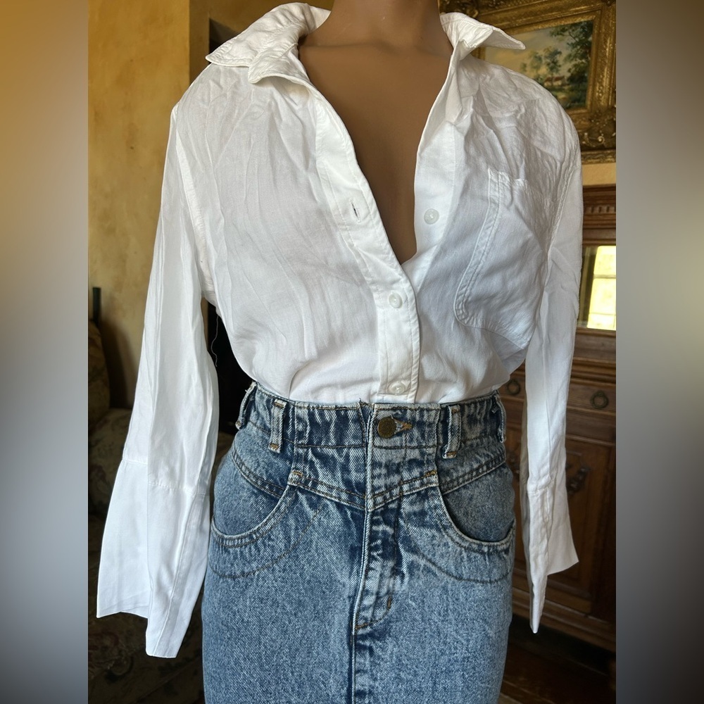 Vintage 80s Whipp Denim Midi Skirt 3 - Picture 10 of 14
